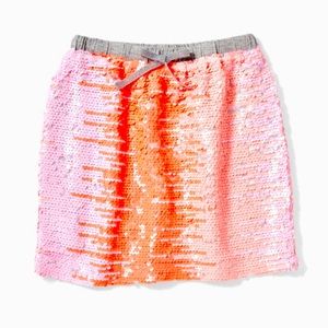 Rockets Of Awesome Sunset Pink Flip Neon Sequin Skirt - Girls Size 10